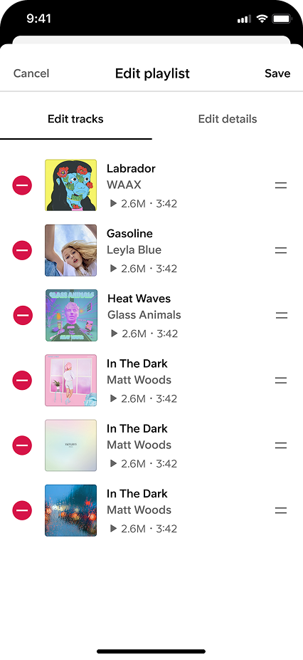 Split direction, Edit tracks tab prioritising track edits