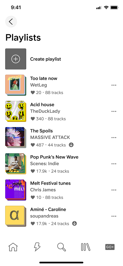 Final playlist detail page